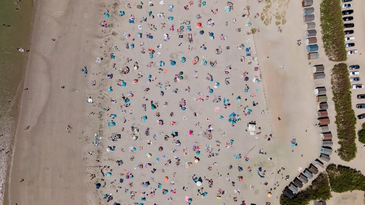 A bird's eye view of West Wittering beach in England