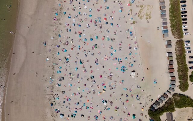 A bird's eye view of West Wittering beach in England